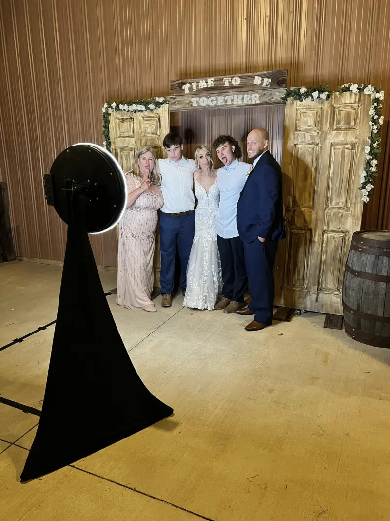 Family photo booth fun