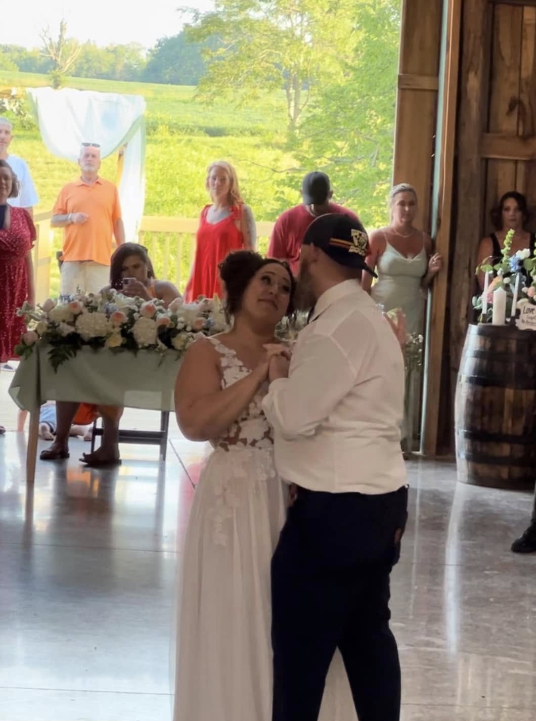 First dance at a barn wedding