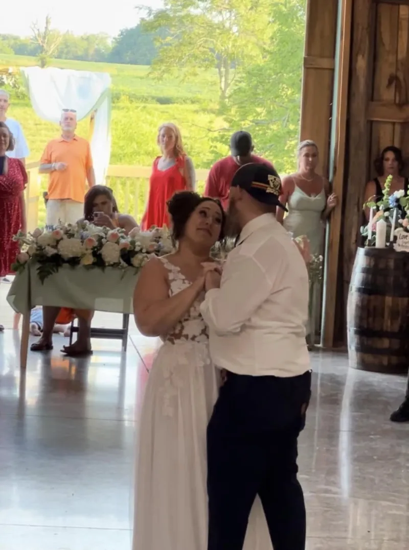 First dance at a barn wedding