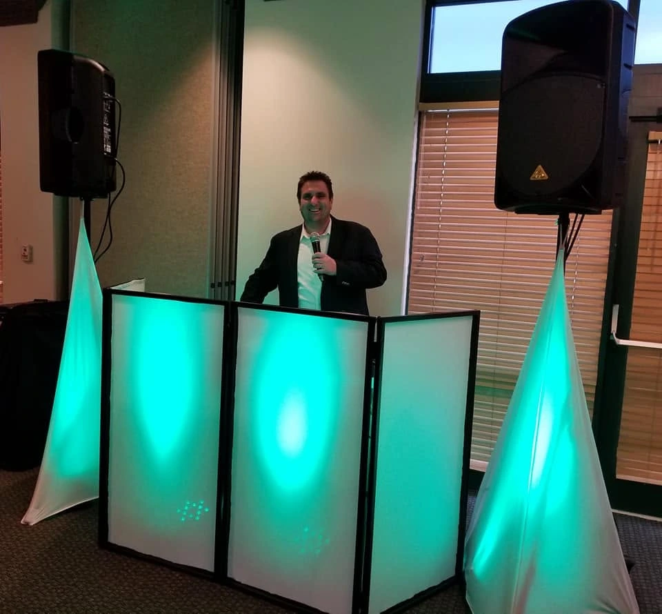 Our DJ making sure that the wedding has the right energy